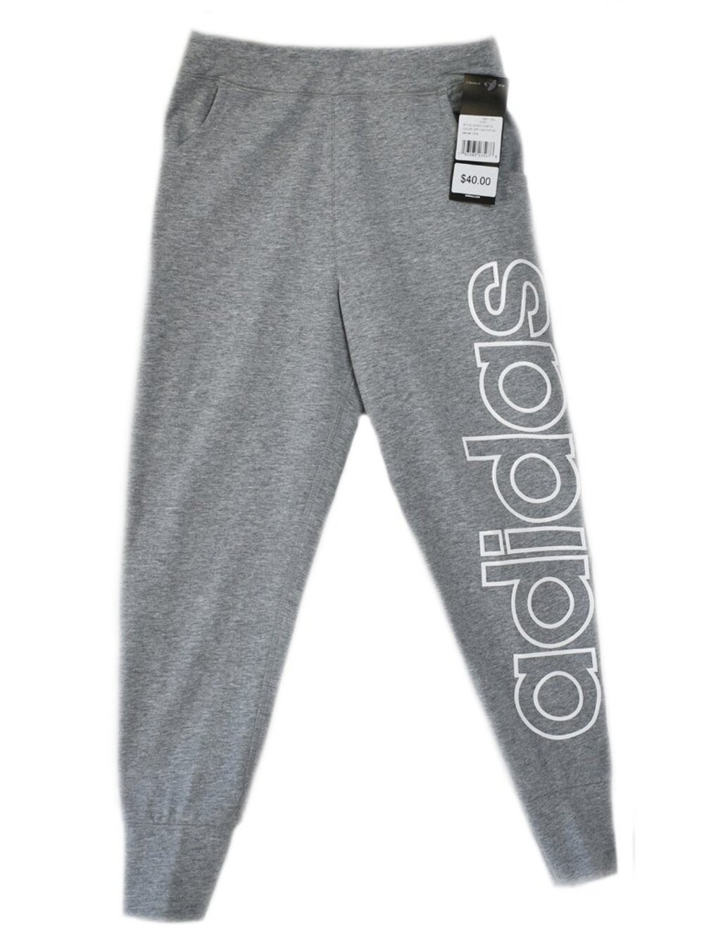 adidas Girls’ 2-Pc Set Fleece Sweatshirt Pullover Logo Sweatpants Heather Size14 - Picture 4 of 5